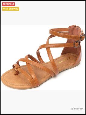 Gladiator Strap Sandals Flat Fisherman Thong Cross Strappy Sandals